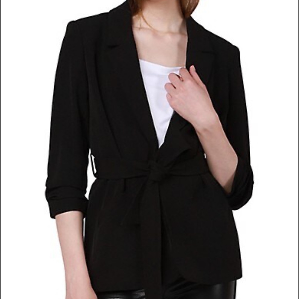 NWT Venice Love Belted Blazer Large Black